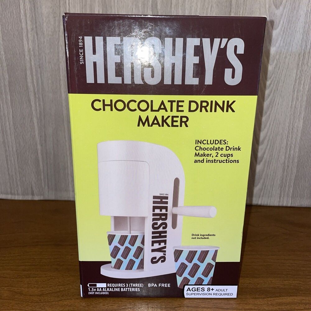Hershey’s 2 Cup Chocolate Drink Maker  w/ Instructions And Cups Fun Kids Gift